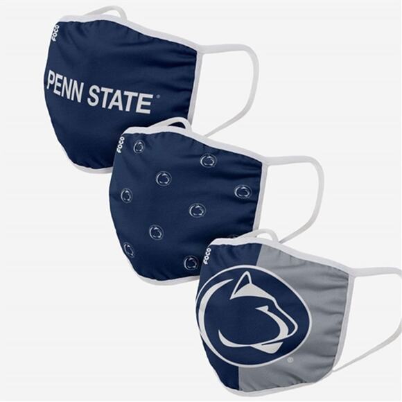 Penn State Face Cover 3-Pack Nittany Lions NCAA Reusable - Picture 1 of 3